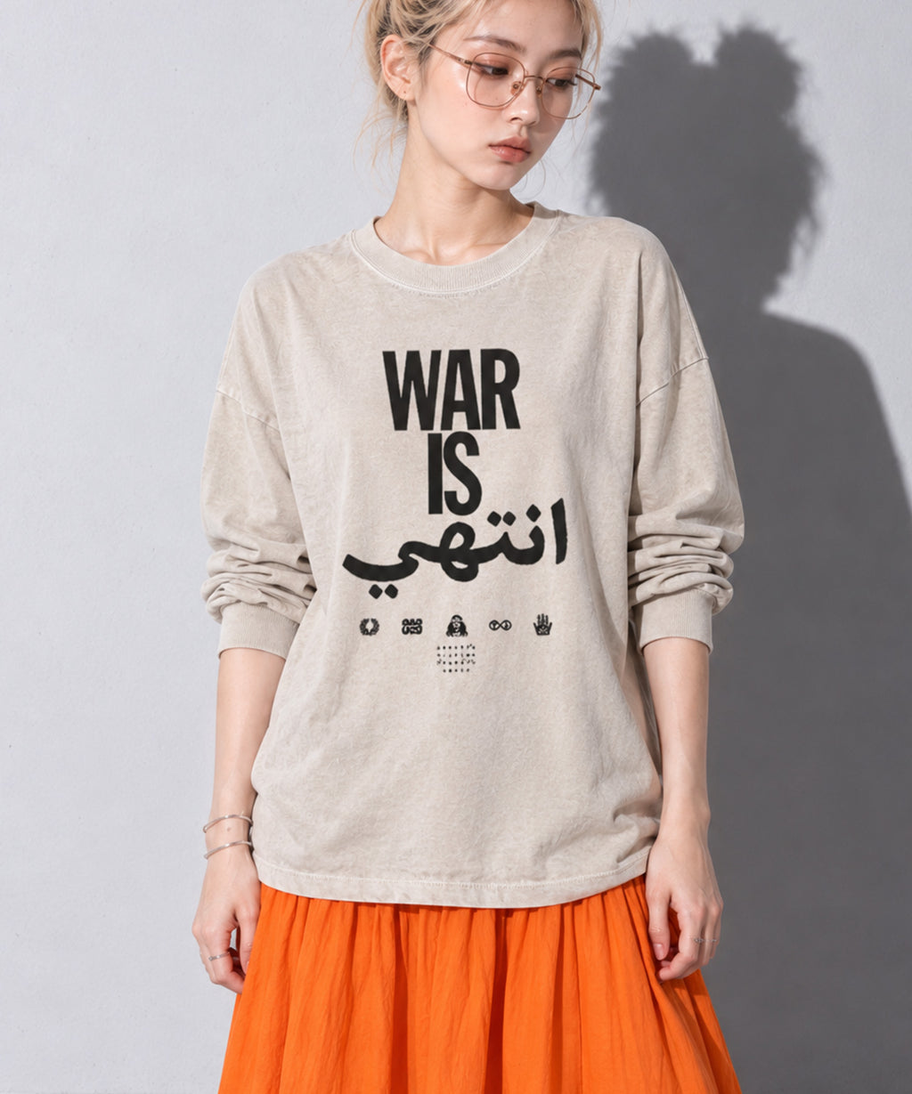 先行予約 STOF / PIGMENT-DYED L/S TEE / WAR IS OVER