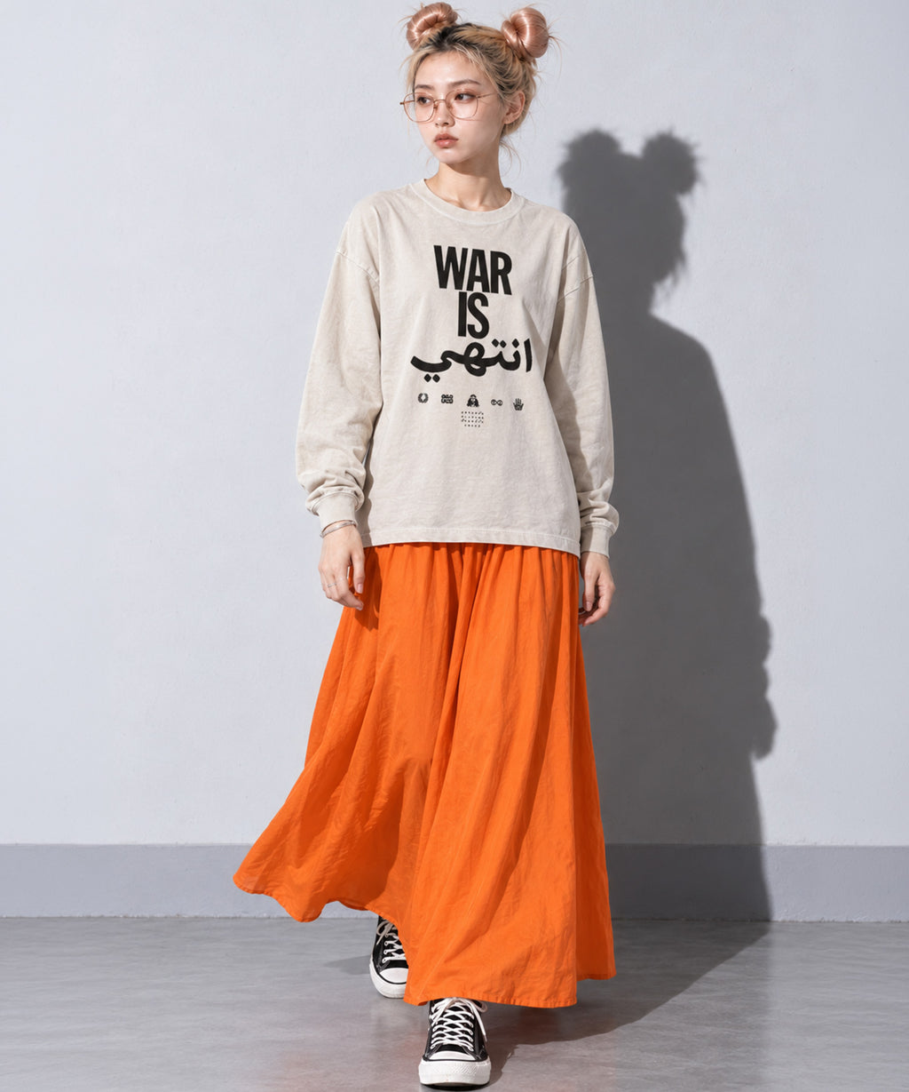 先行予約 STOF / PIGMENT-DYED L/S TEE / WAR IS OVER