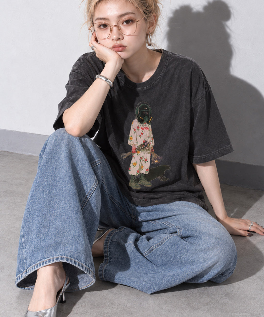 先行予約 STOF / PIGMENT-DYED TEE / FLOWER DRIFTER