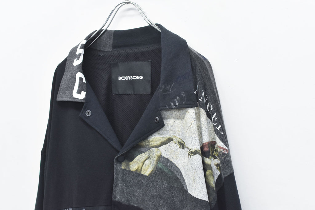 BODYSONG. / DECONSTRUCTED / RECONSTRUCTED VINTAGE T/COACH JACKET - BLACK