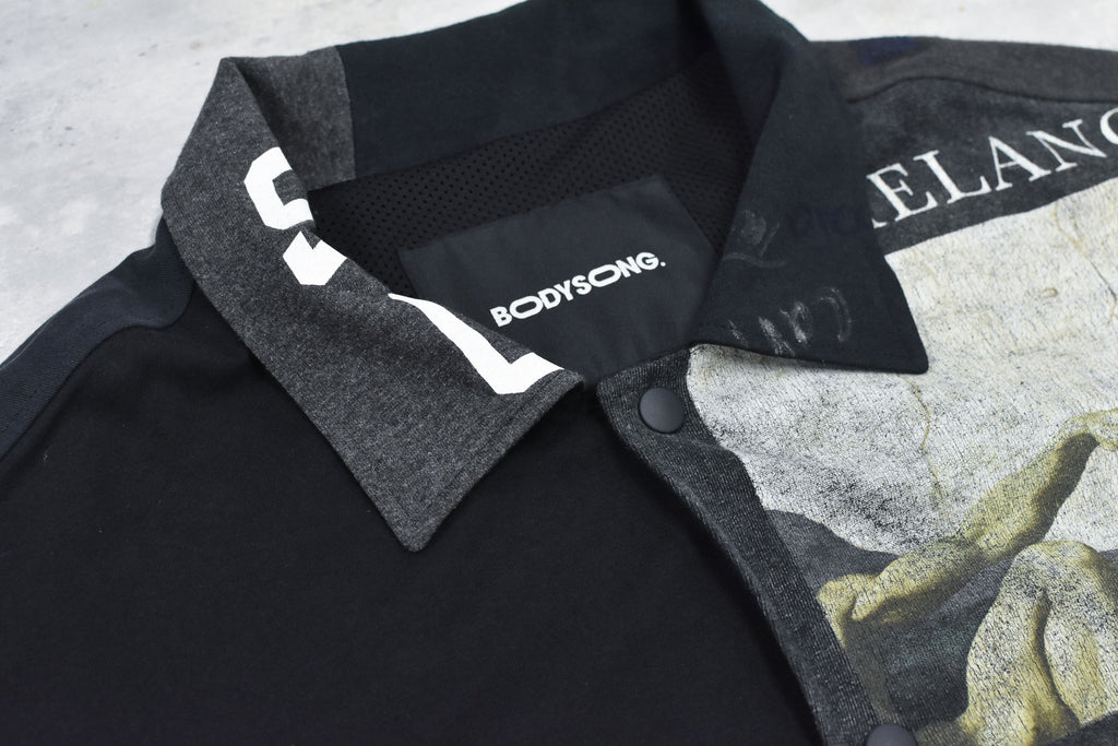 BODYSONG. / DECONSTRUCTED / RECONSTRUCTED VINTAGE T/COACH JACKET - BLACK