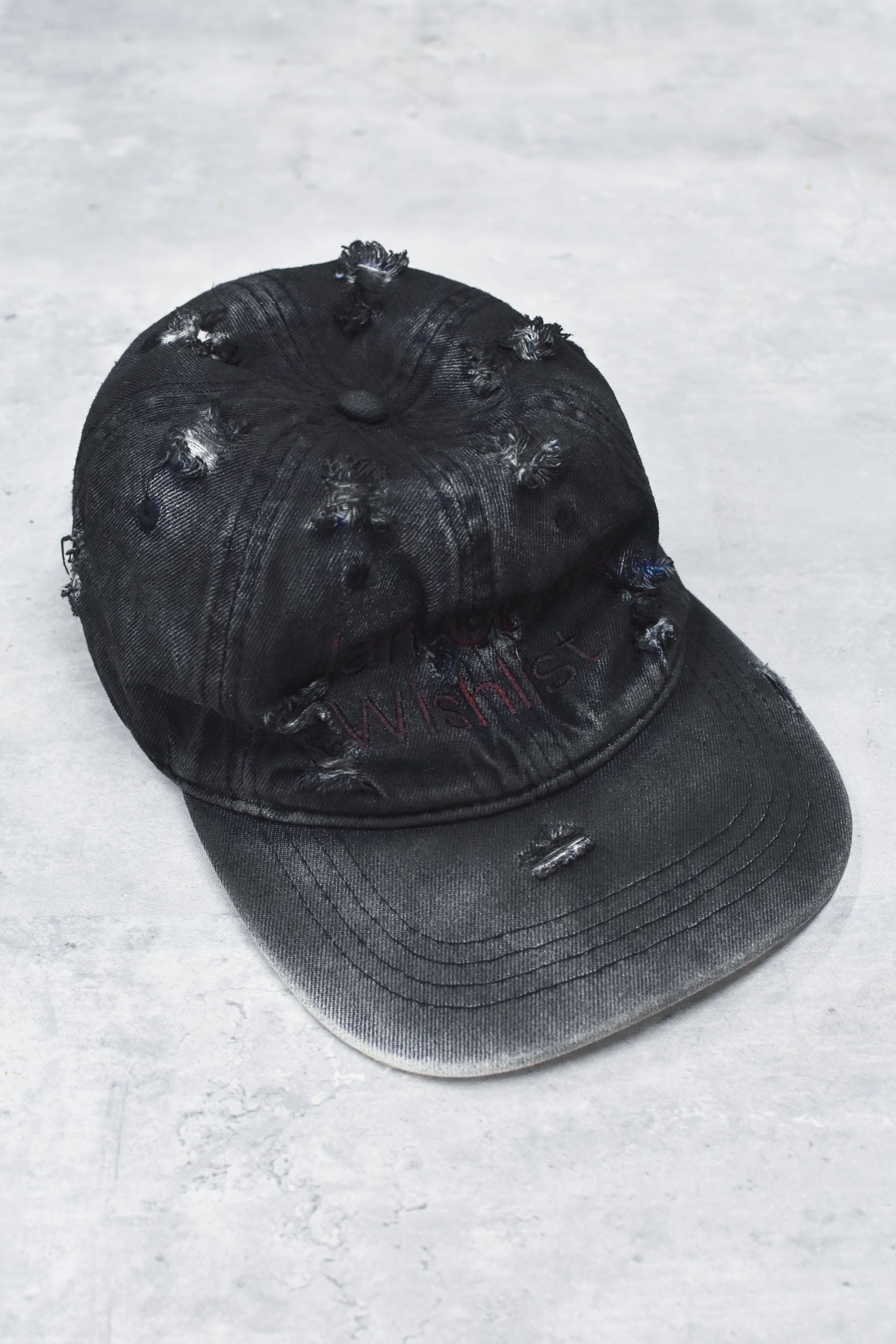 BODYSONG. / DAMAGED DENIM CAP THEME - BLACK
