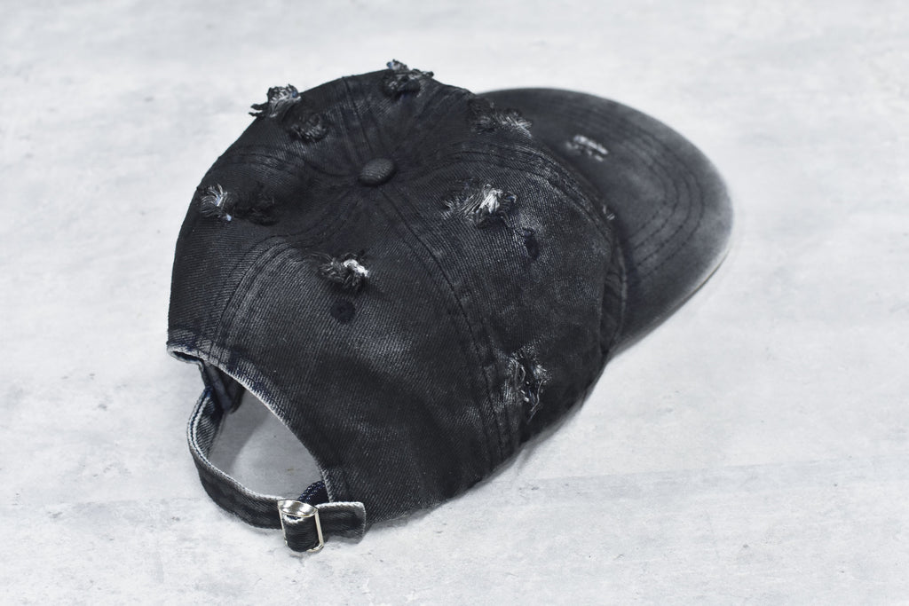 BODYSONG. / DAMAGED DENIM CAP THEME - BLACK