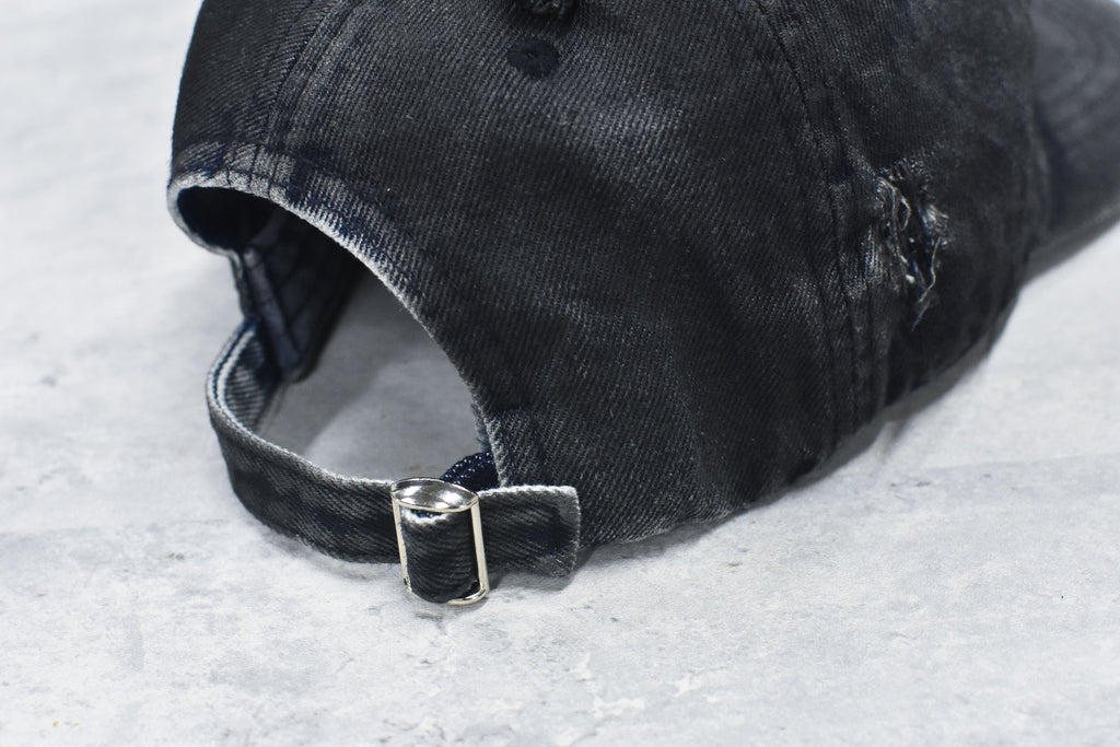 BODYSONG. / DAMAGED DENIM CAP THEME - BLACK