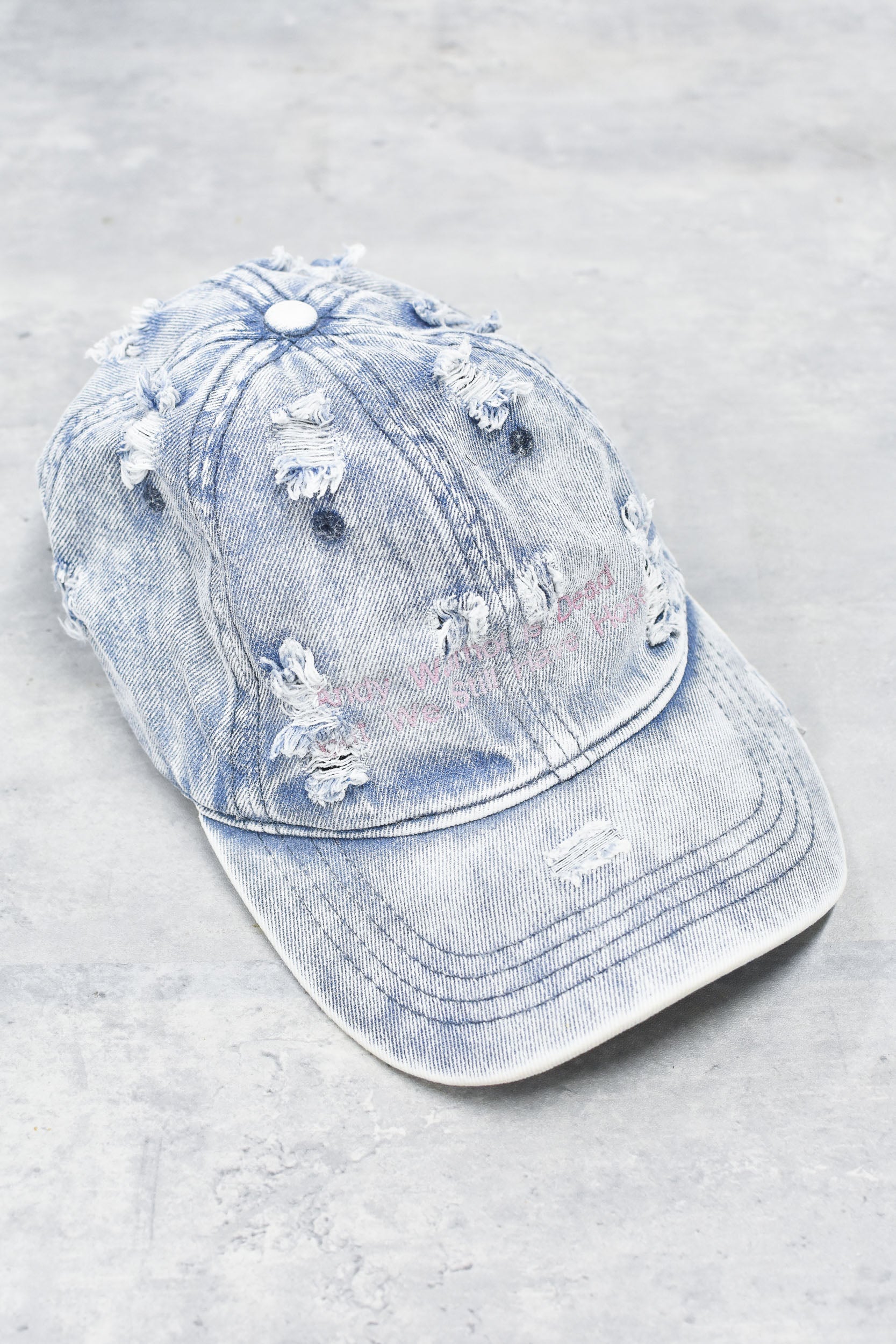 BODYSONG. / DAMAGED DENIM CAP THEME - BLUE