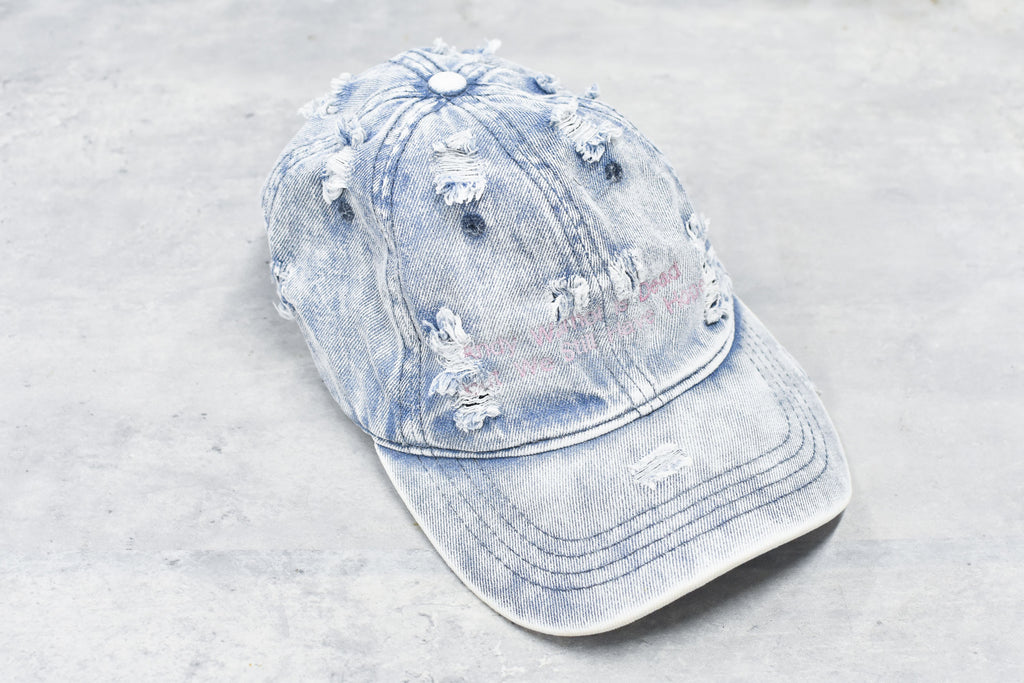 BODYSONG. / DAMAGED DENIM CAP THEME - BLUE