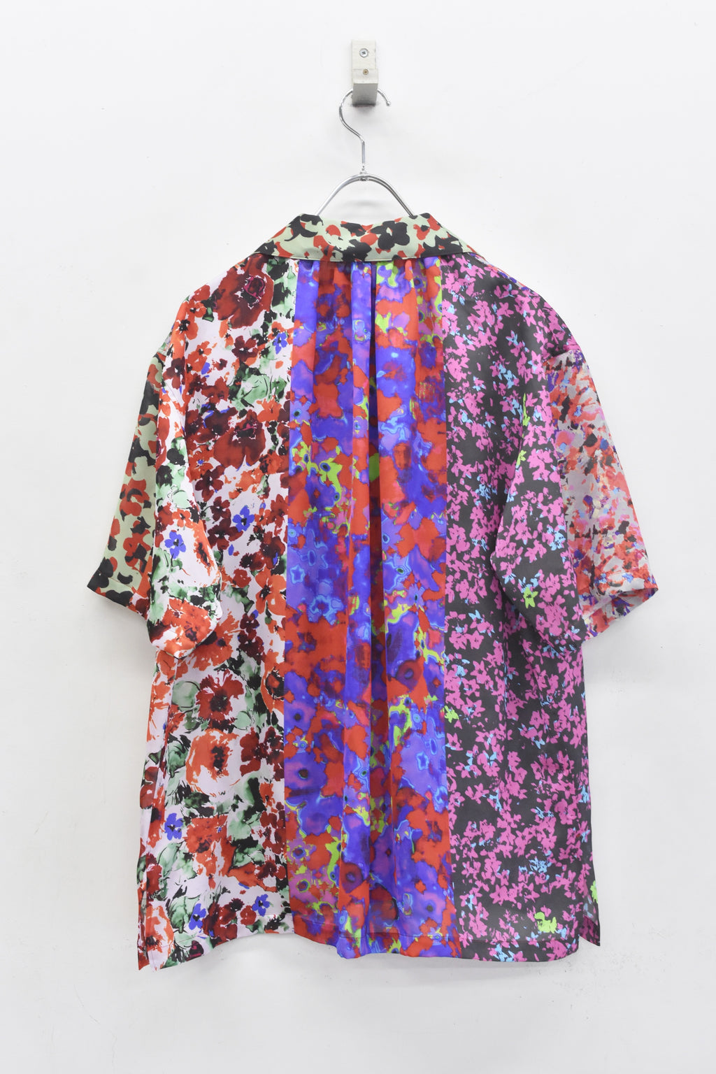 先行予約 NewRose / FLOWER BLOCK Print Open-collar SHIRT