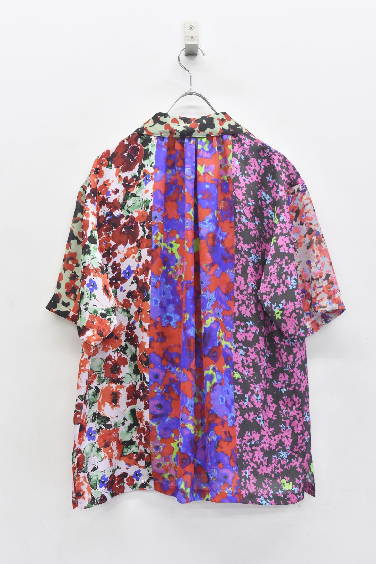 先行予約 NewRose / FLOWER BLOCK Print Open-collar SHIRT