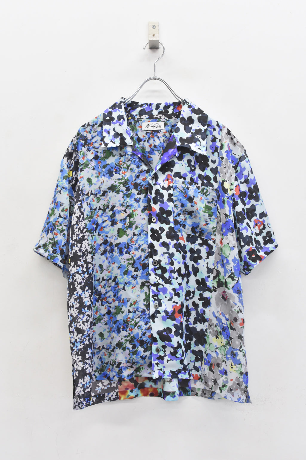 先行予約 NewRose / FLOWER BLOCK Print Open-collar SHIRT