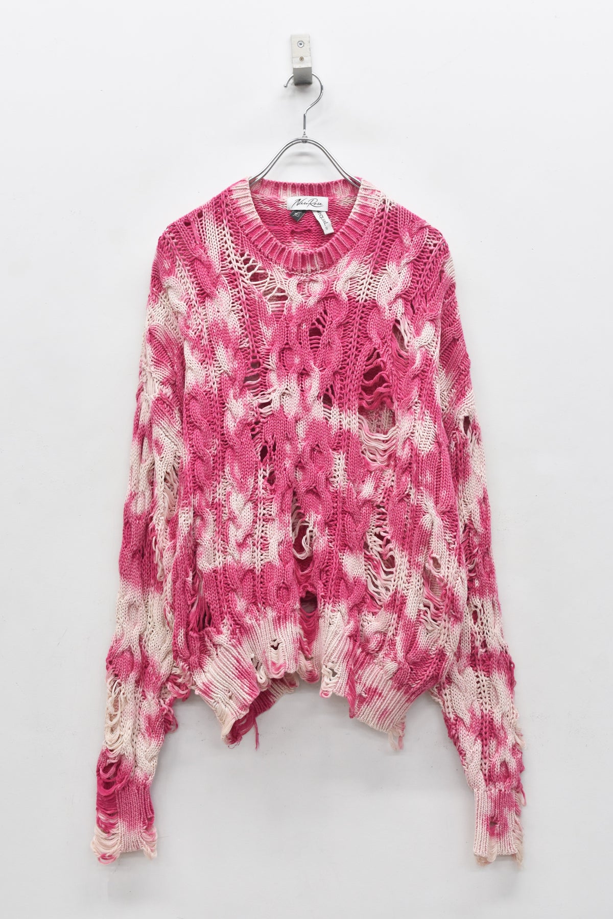 先行予約 NewRose / CRAZY BLEACH ROPE KNITTING PULLOVER