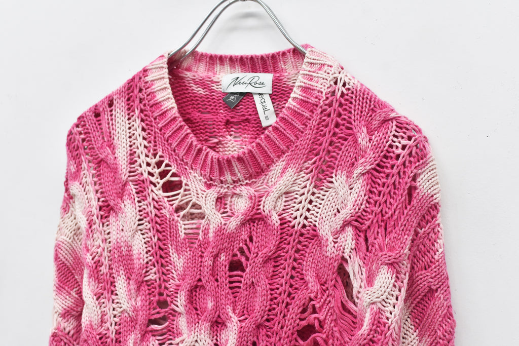 先行予約 NewRose / CRAZY BLEACH ROPE KNITTING PULLOVER