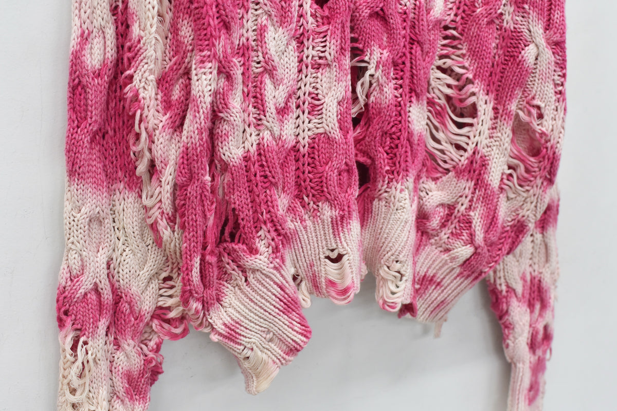先行予約 NewRose / CRAZY BLEACH ROPE KNITTING PULLOVER