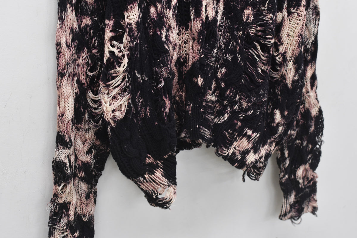 先行予約 NewRose / CRAZY BLEACH ROPE KNITTING PULLOVER