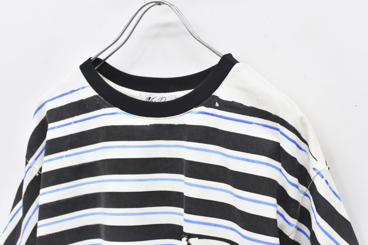 先行予約 NewRose / DIAGONAL STRIPE PRINT Tee