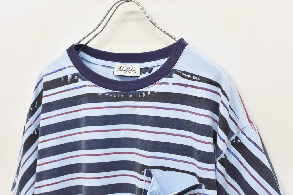 先行予約 NewRose / DIAGONAL STRIPE PRINT Tee