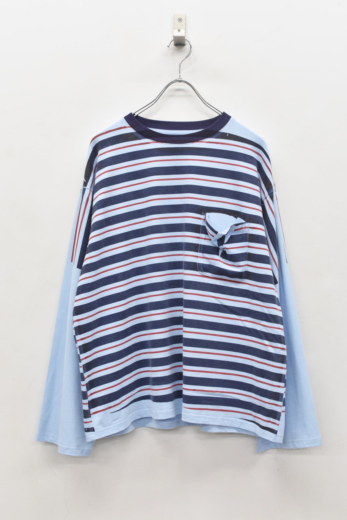 先行予約 NewRose / DIAGONAL STRIPE PRINT L/S Tee