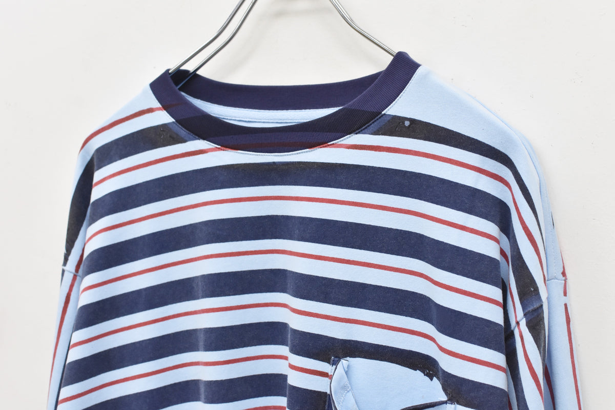 先行予約 NewRose / DIAGONAL STRIPE PRINT L/S Tee
