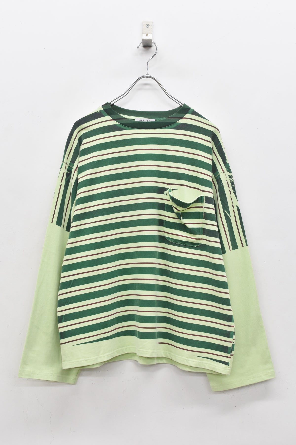 先行予約 NewRose / DIAGONAL STRIPE PRINT L/S Tee
