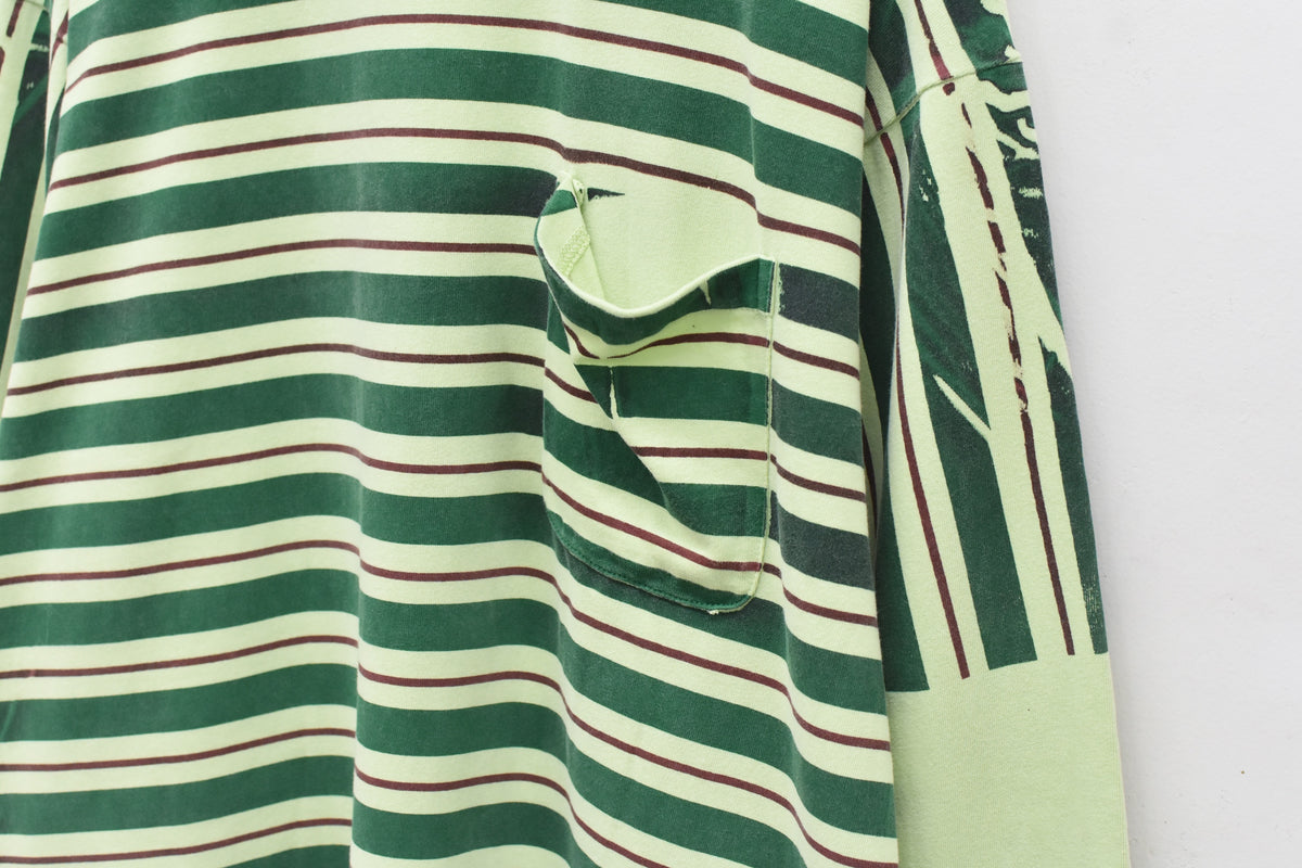 先行予約 NewRose / DIAGONAL STRIPE PRINT L/S Tee