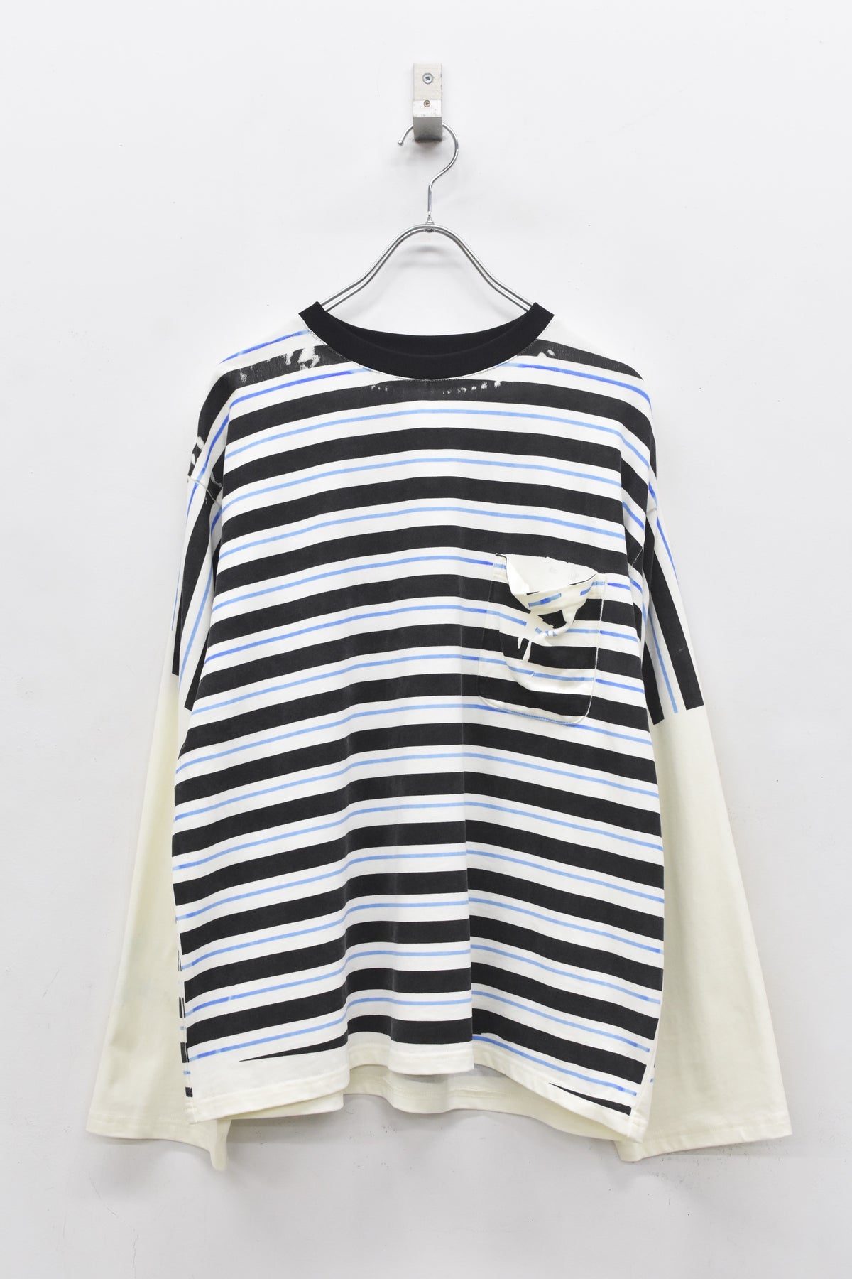 先行予約 NewRose / DIAGONAL STRIPE PRINT L/S Tee