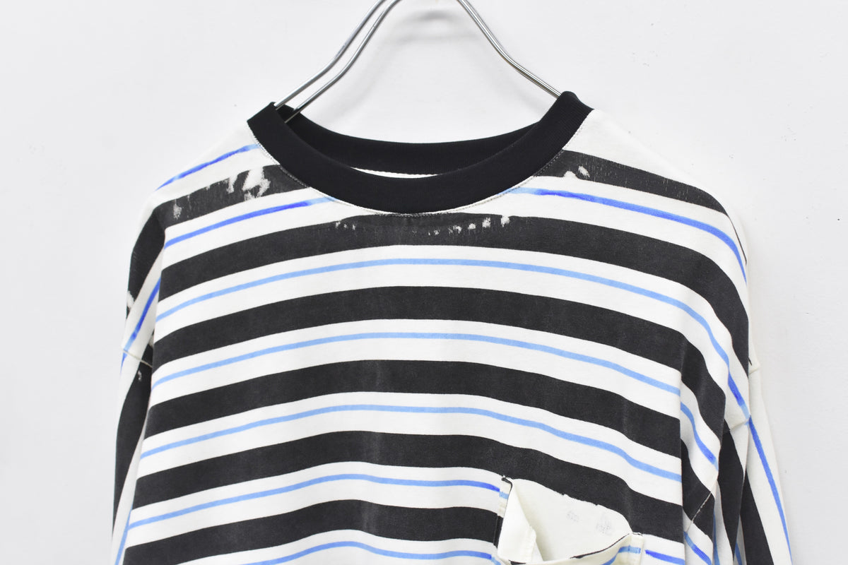 先行予約 NewRose / DIAGONAL STRIPE PRINT L/S Tee