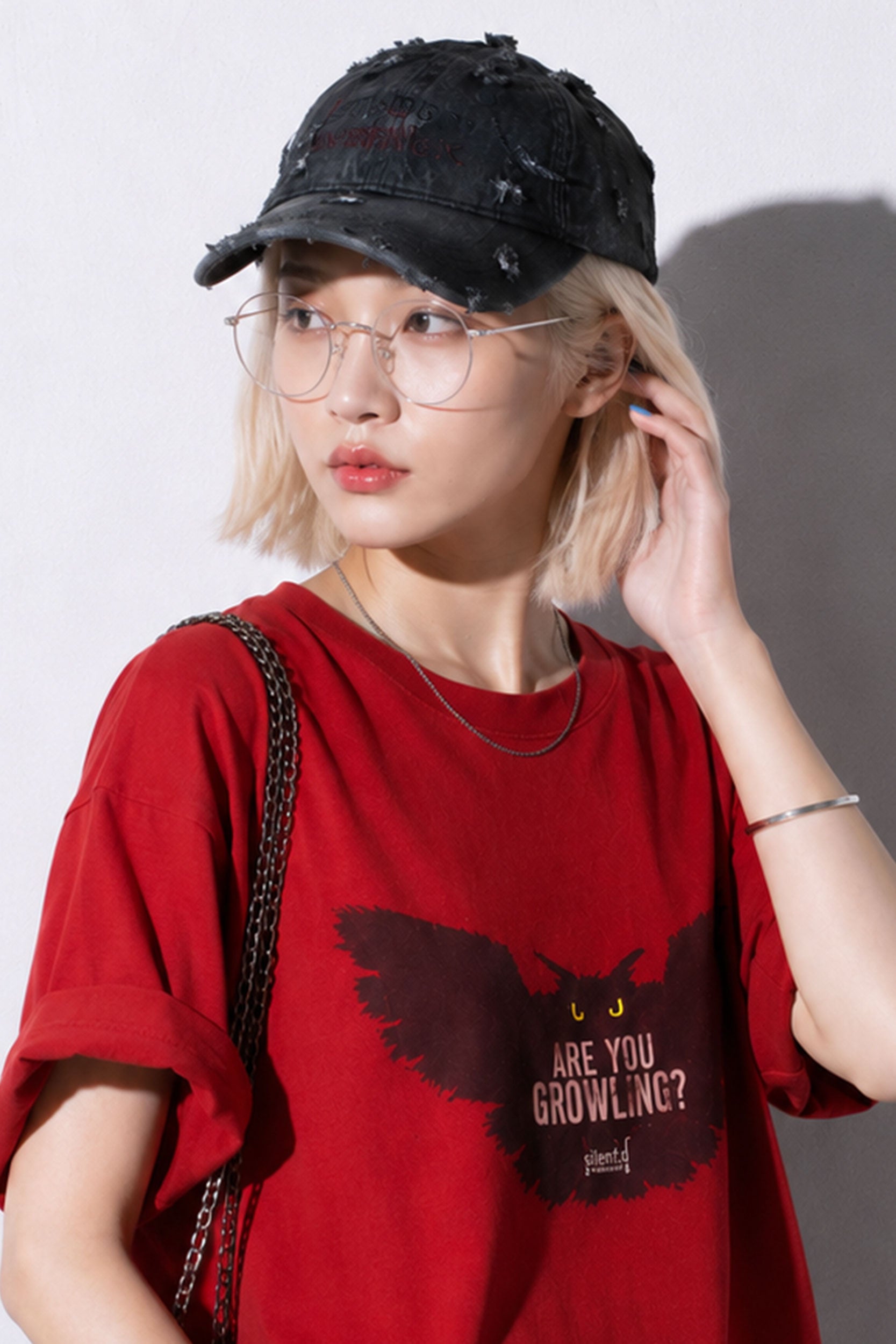 BODYSONG. / DAMAGED DENIM CAP THEME - BLACK