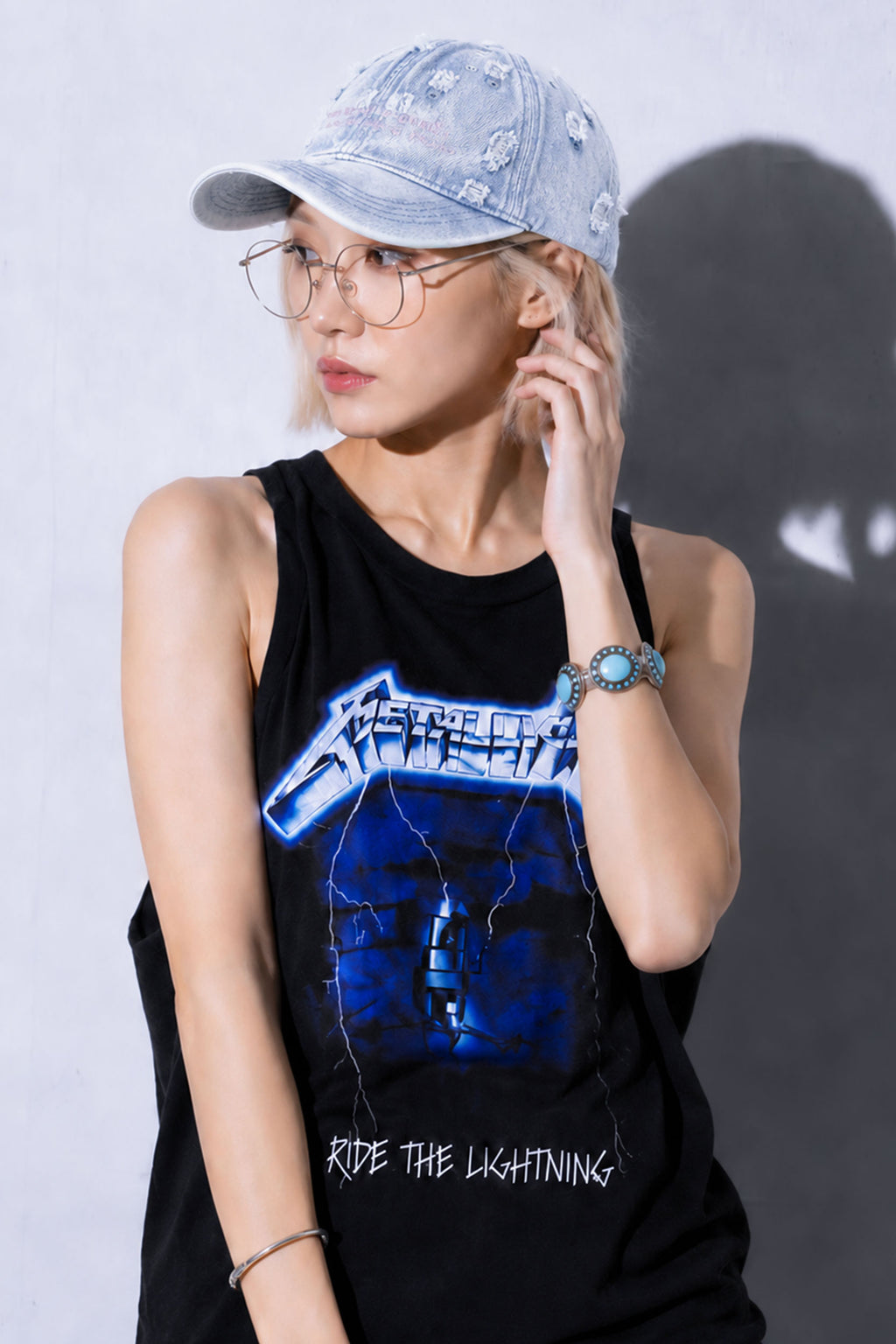 BODYSONG. / DAMAGED DENIM CAP THEME - BLUE
