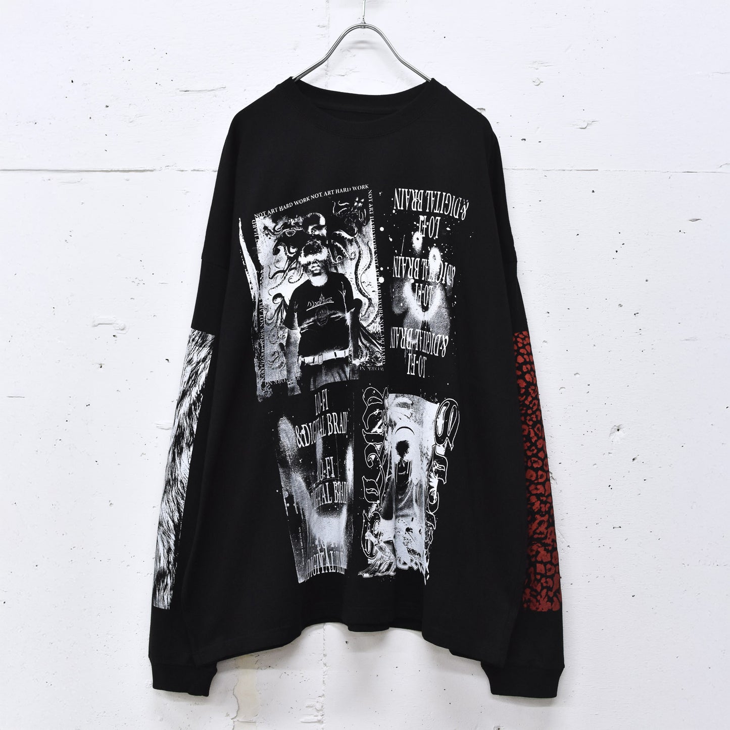 FUMEI / LO-FI & DIGITAL BRAIN L/S T-SHIRT - BLACK