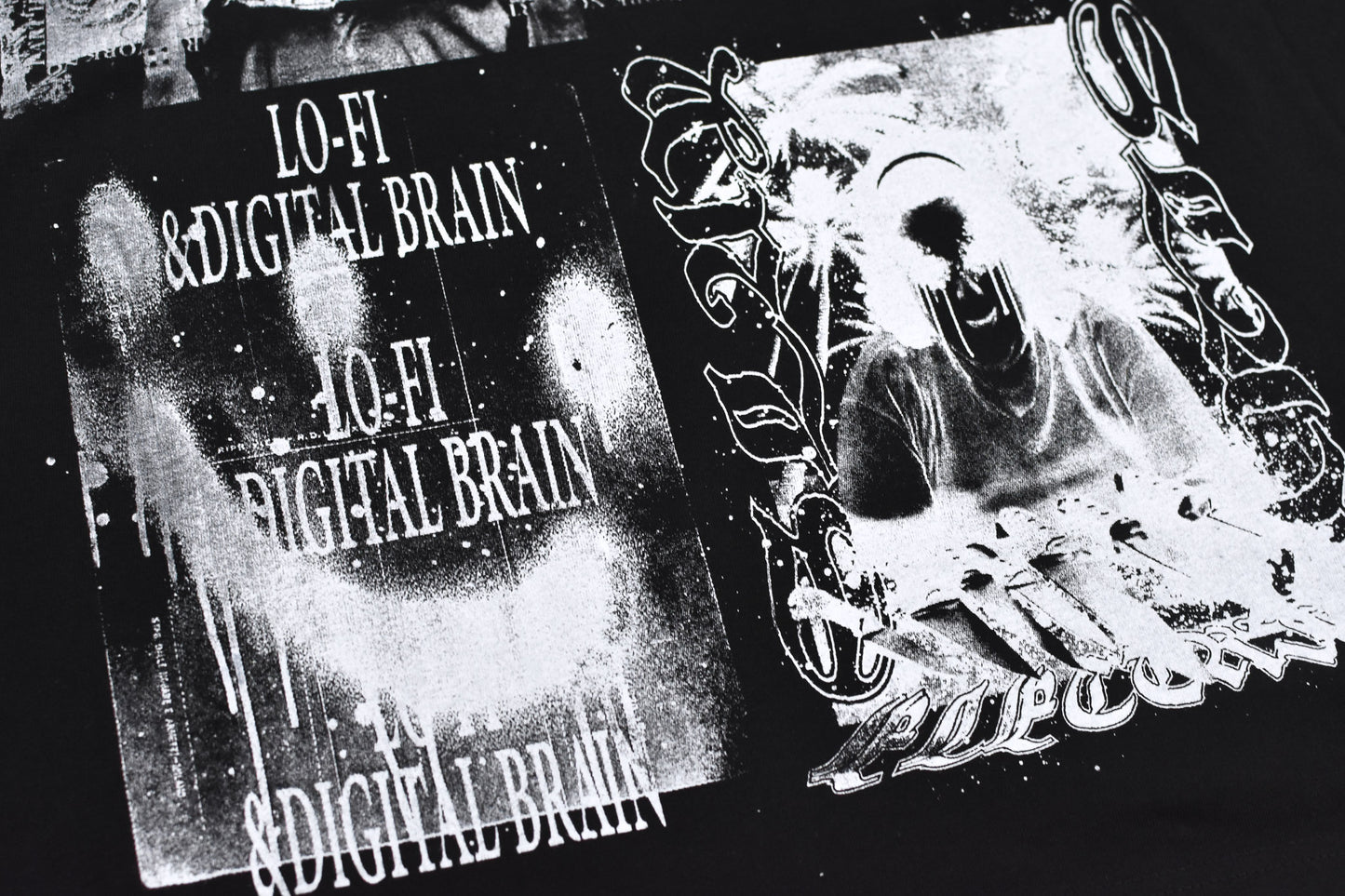 FUMEI / LO-FI & DIGITAL BRAIN L/S T-SHIRT - BLACK