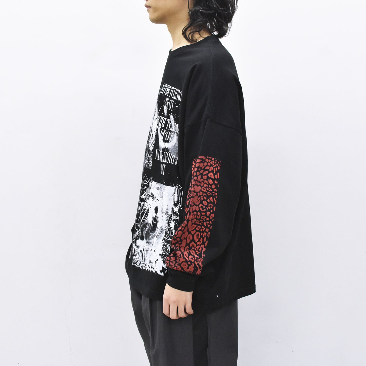 FUMEI / LO-FI & DIGITAL BRAIN L/S T-SHIRT - BLACK