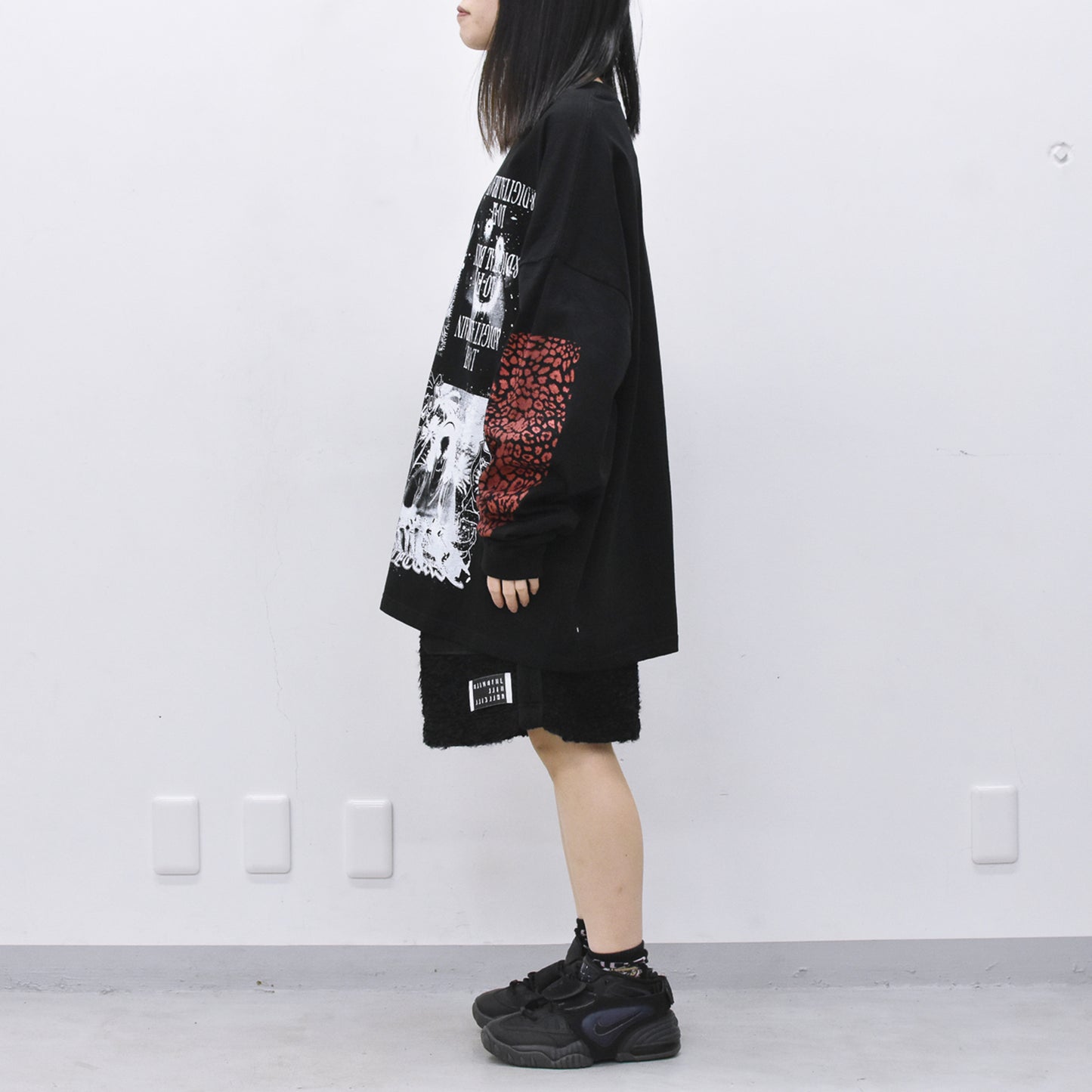 FUMEI / LO-FI & DIGITAL BRAIN L/S T-SHIRT - BLACK