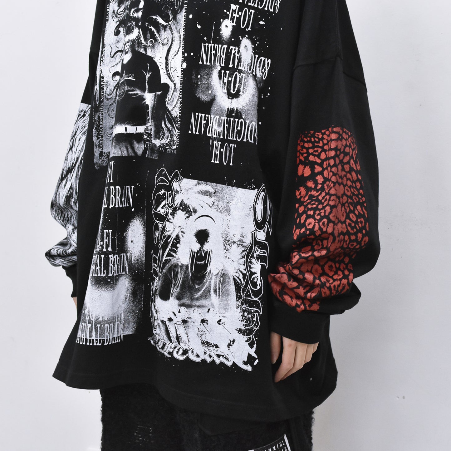 FUMEI / LO-FI & DIGITAL BRAIN L/S T-SHIRT - BLACK