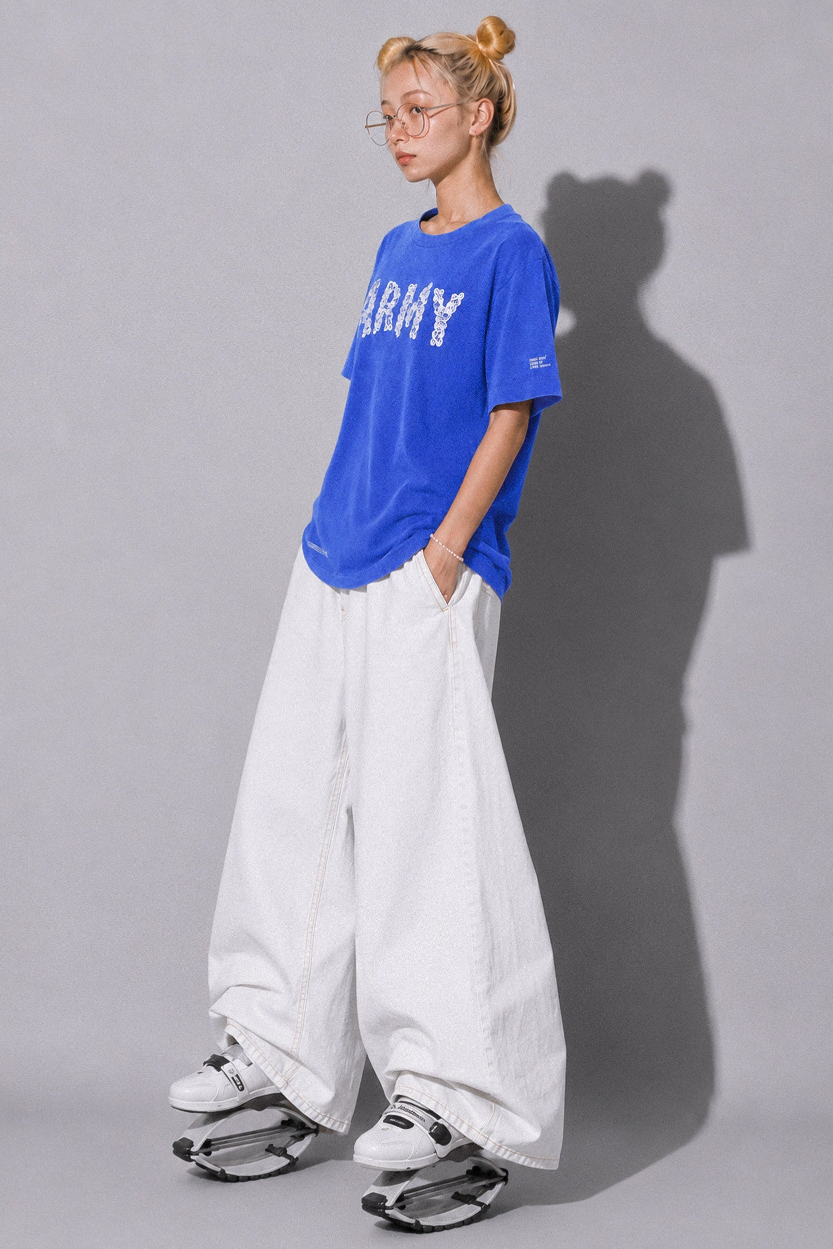 FUMEI / SMILE ARMY TEE - FADE BLUE