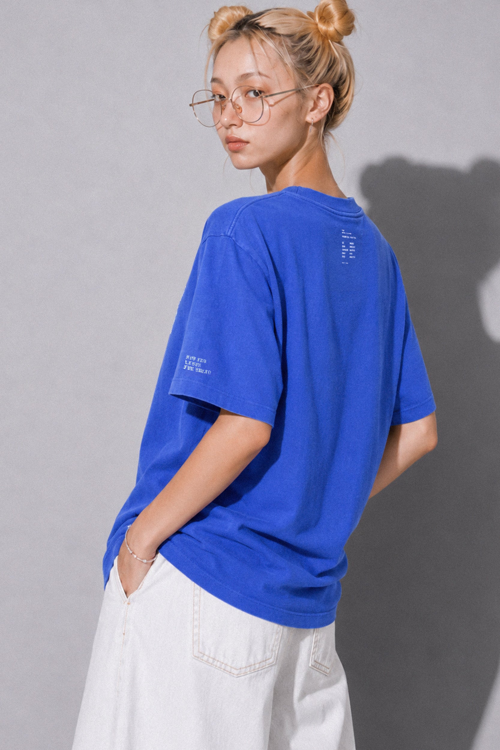 FUMEI / SMILE ARMY TEE - FADE BLUE