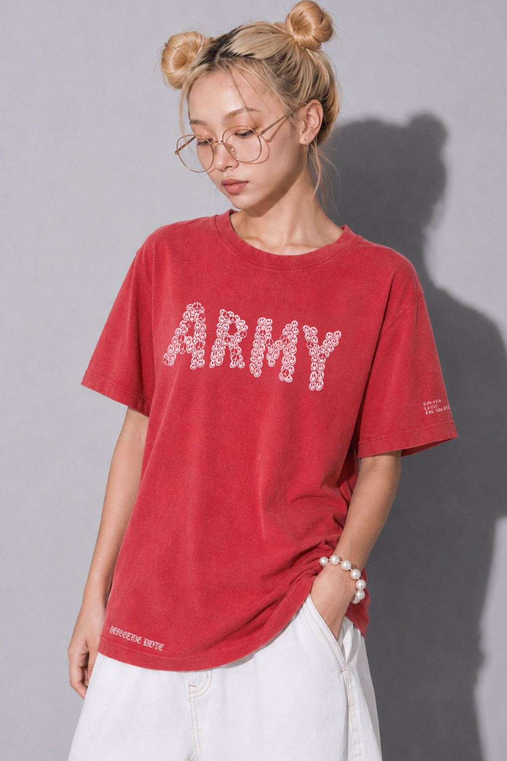 FUMEI / SMILE ARMY TEE - FADE RED