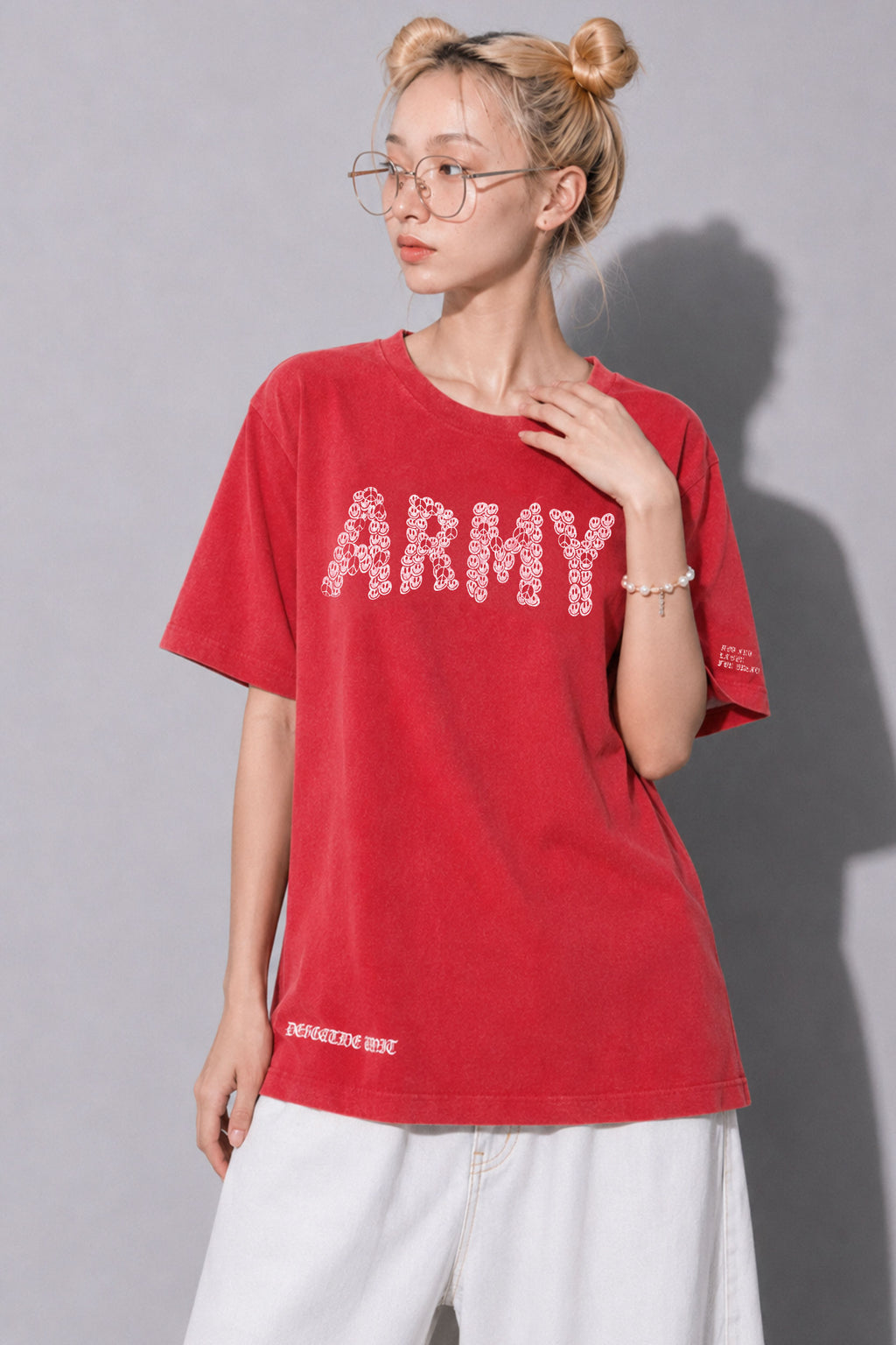 FUMEI / SMILE ARMY TEE - FADE RED