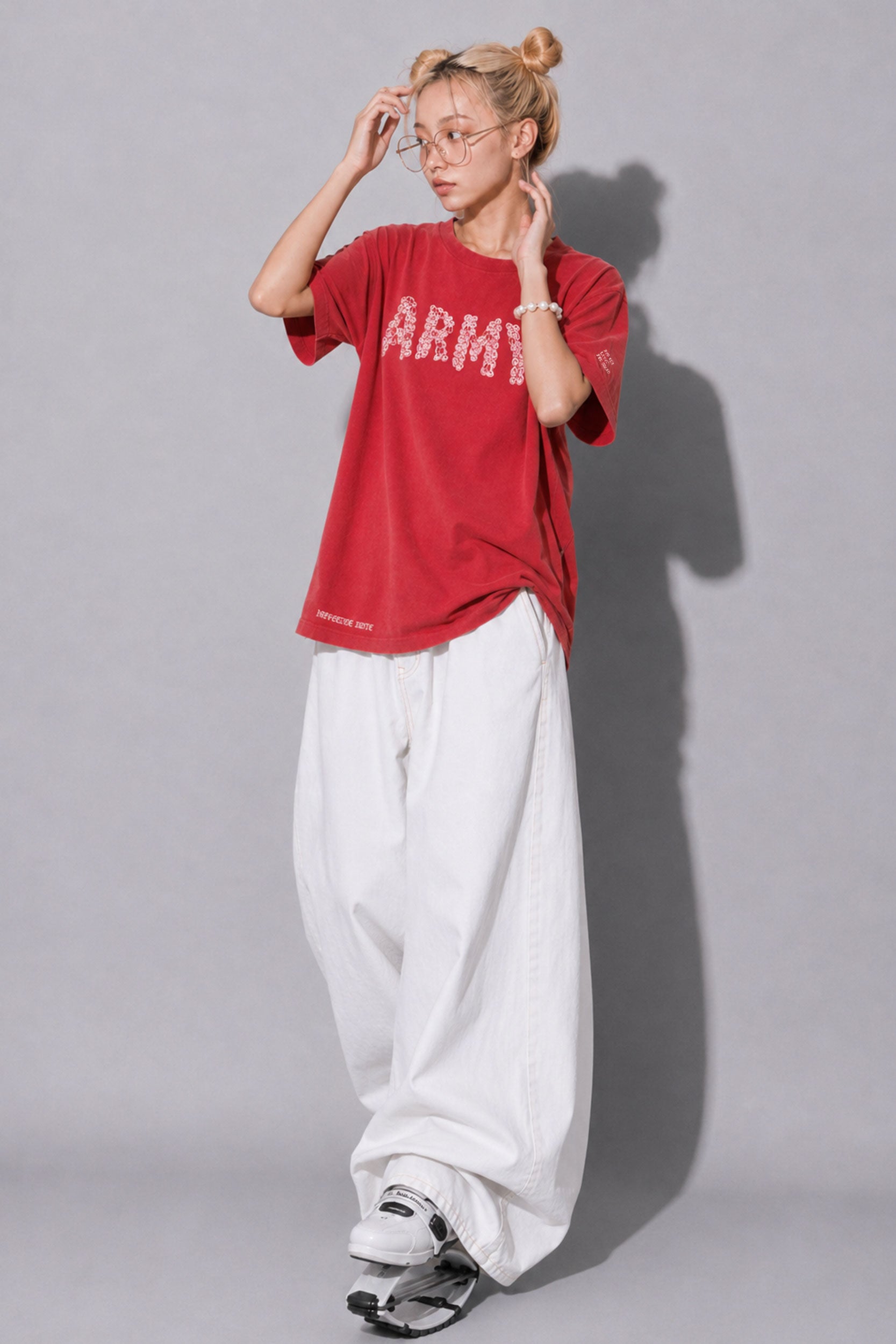 FUMEI / SMILE ARMY TEE - FADE RED