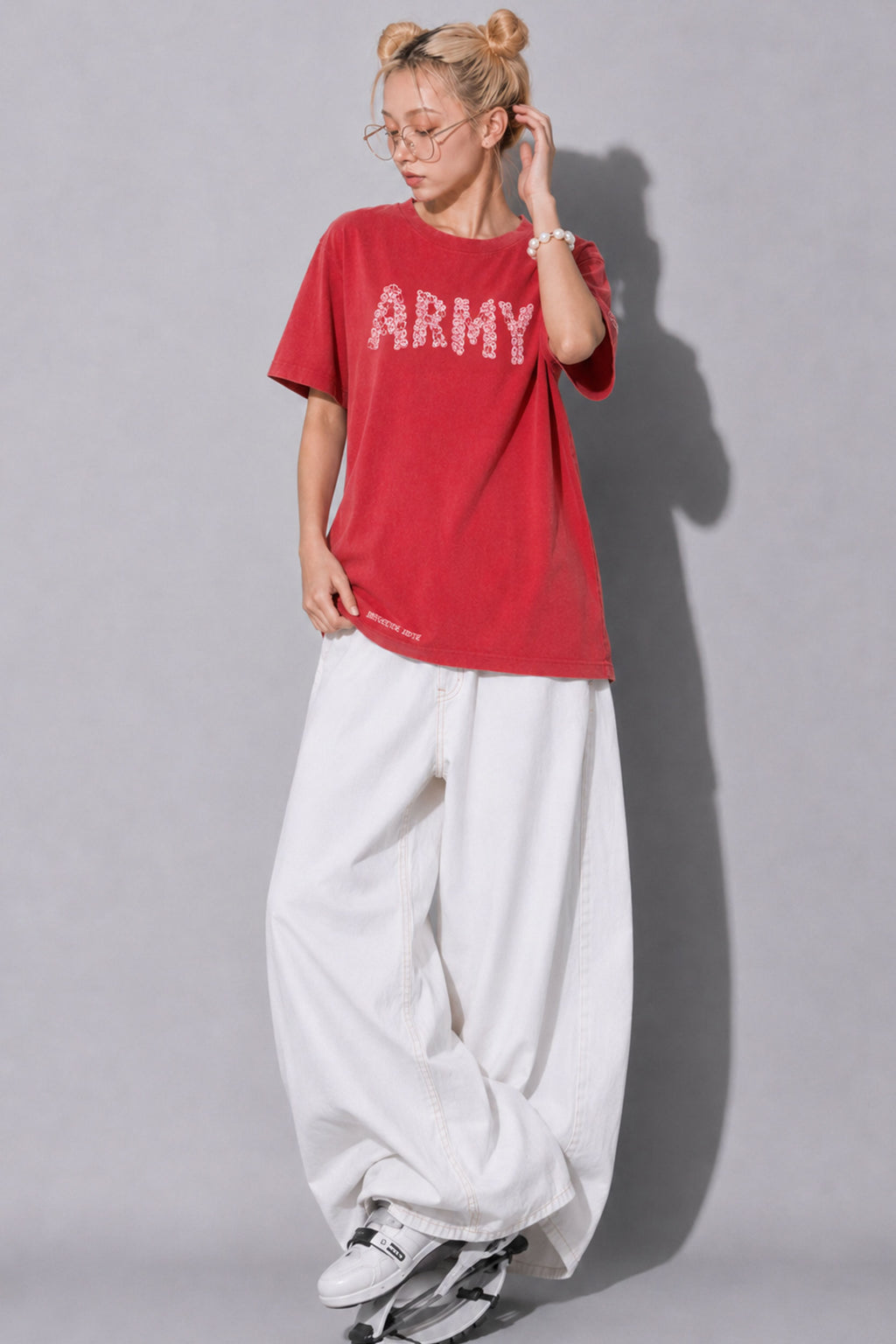 FUMEI / SMILE ARMY TEE - FADE RED