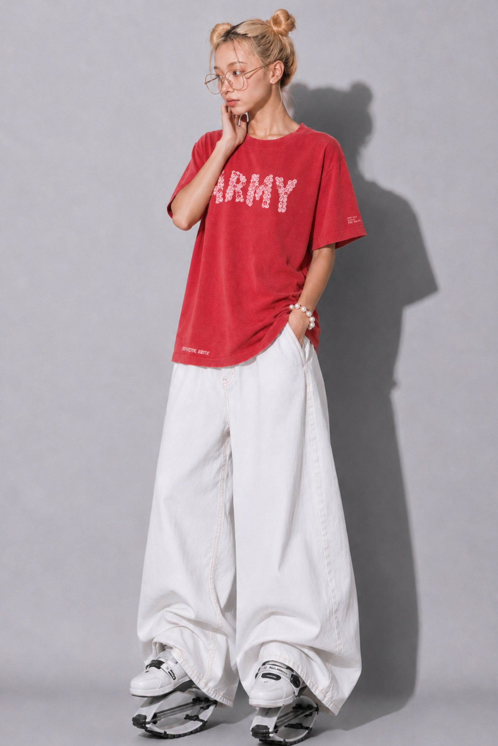 FUMEI / SMILE ARMY TEE - FADE RED