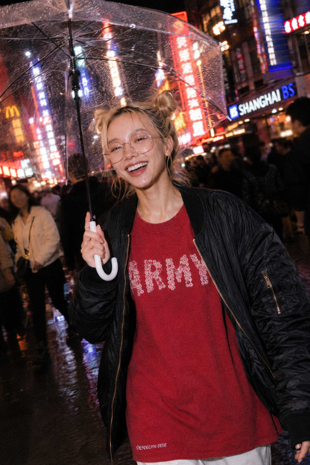 FUMEI / SMILE ARMY TEE - FADE RED