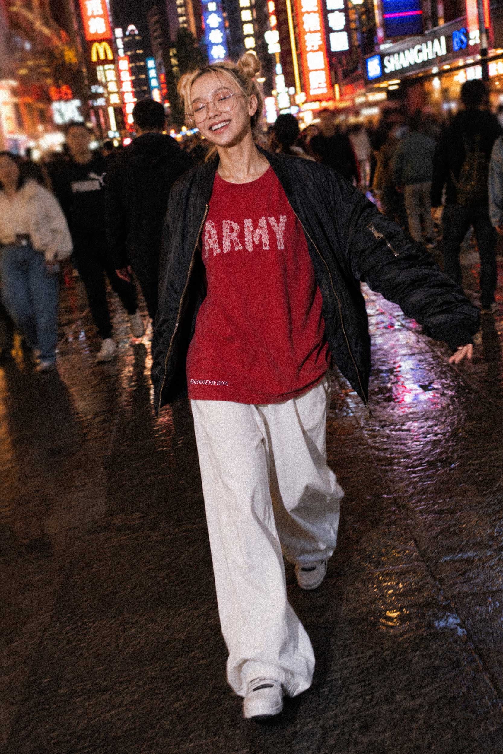 FUMEI / SMILE ARMY TEE - FADE RED