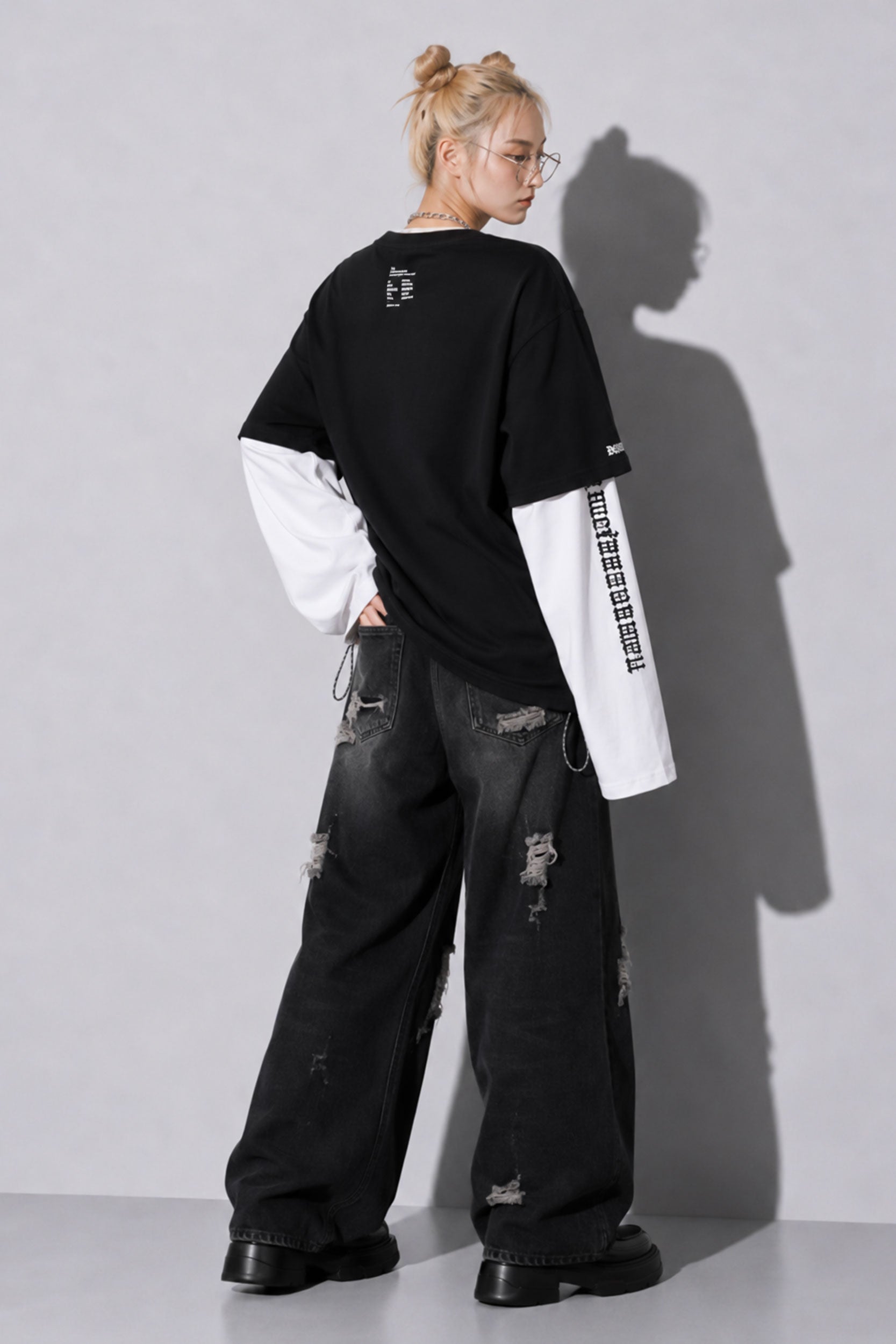 FUMEI / fake smile TEE - BLACK