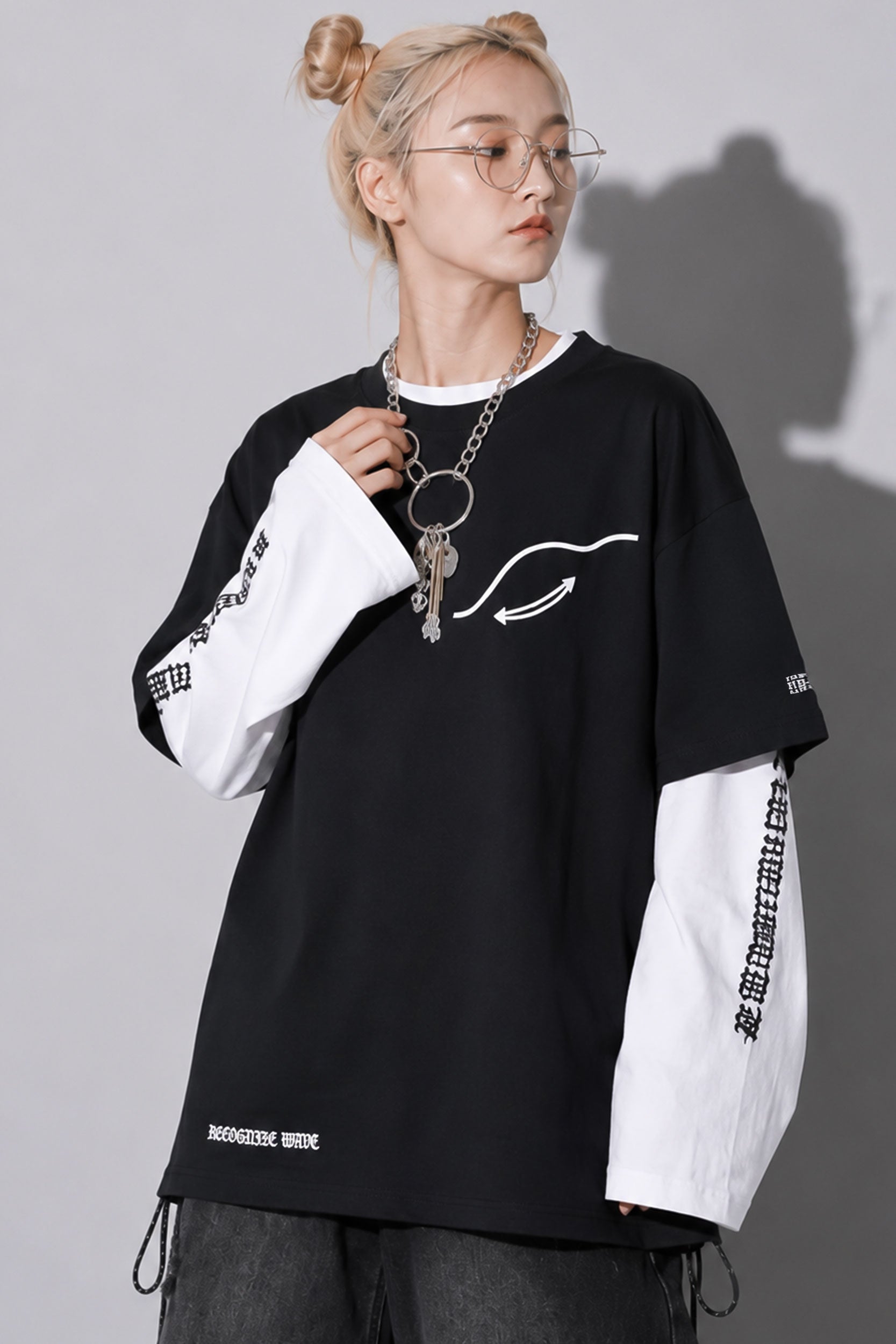 FUMEI / fake smile TEE - BLACK