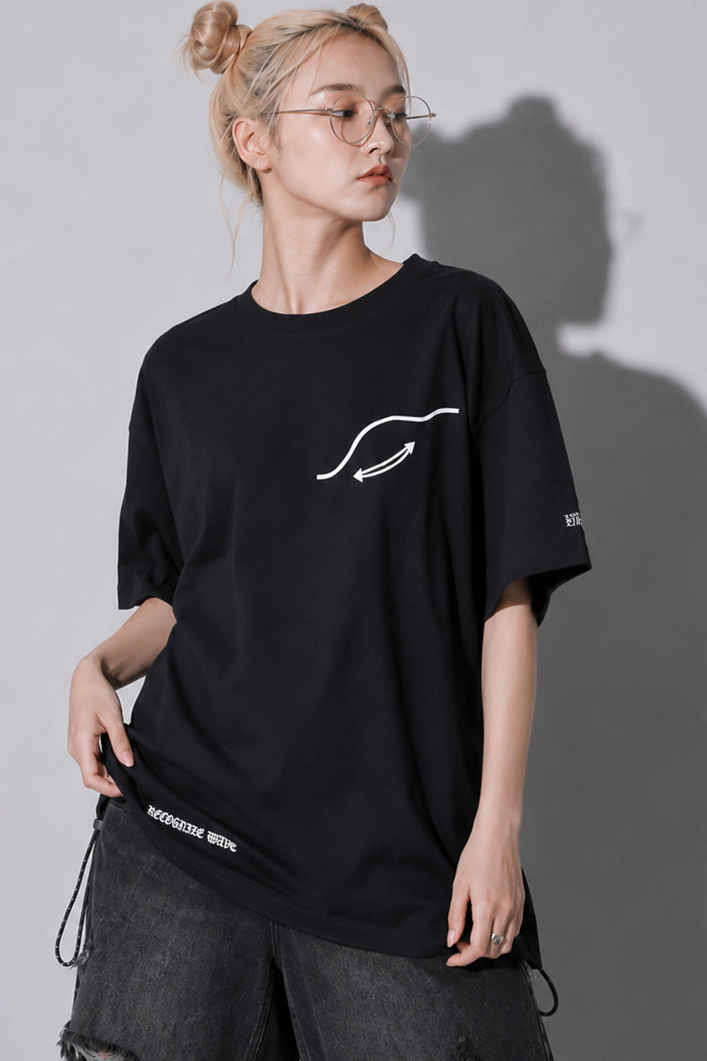 FUMEI / fake smile TEE - BLACK