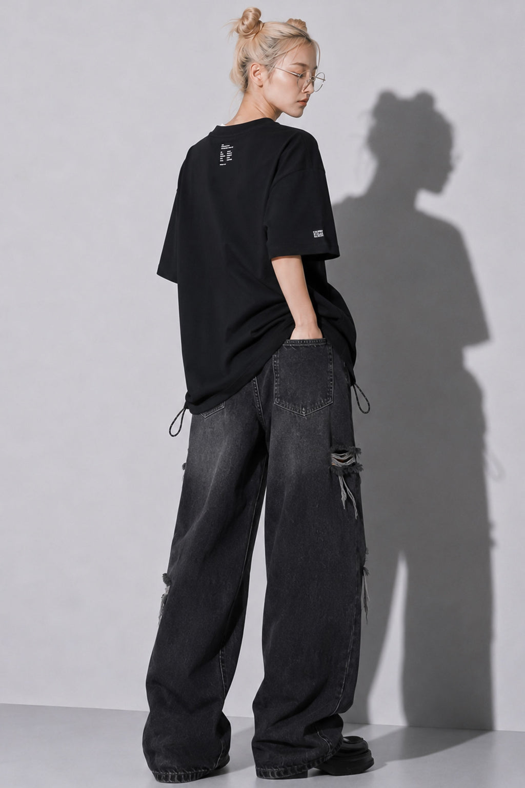 FUMEI / fake smile TEE - BLACK