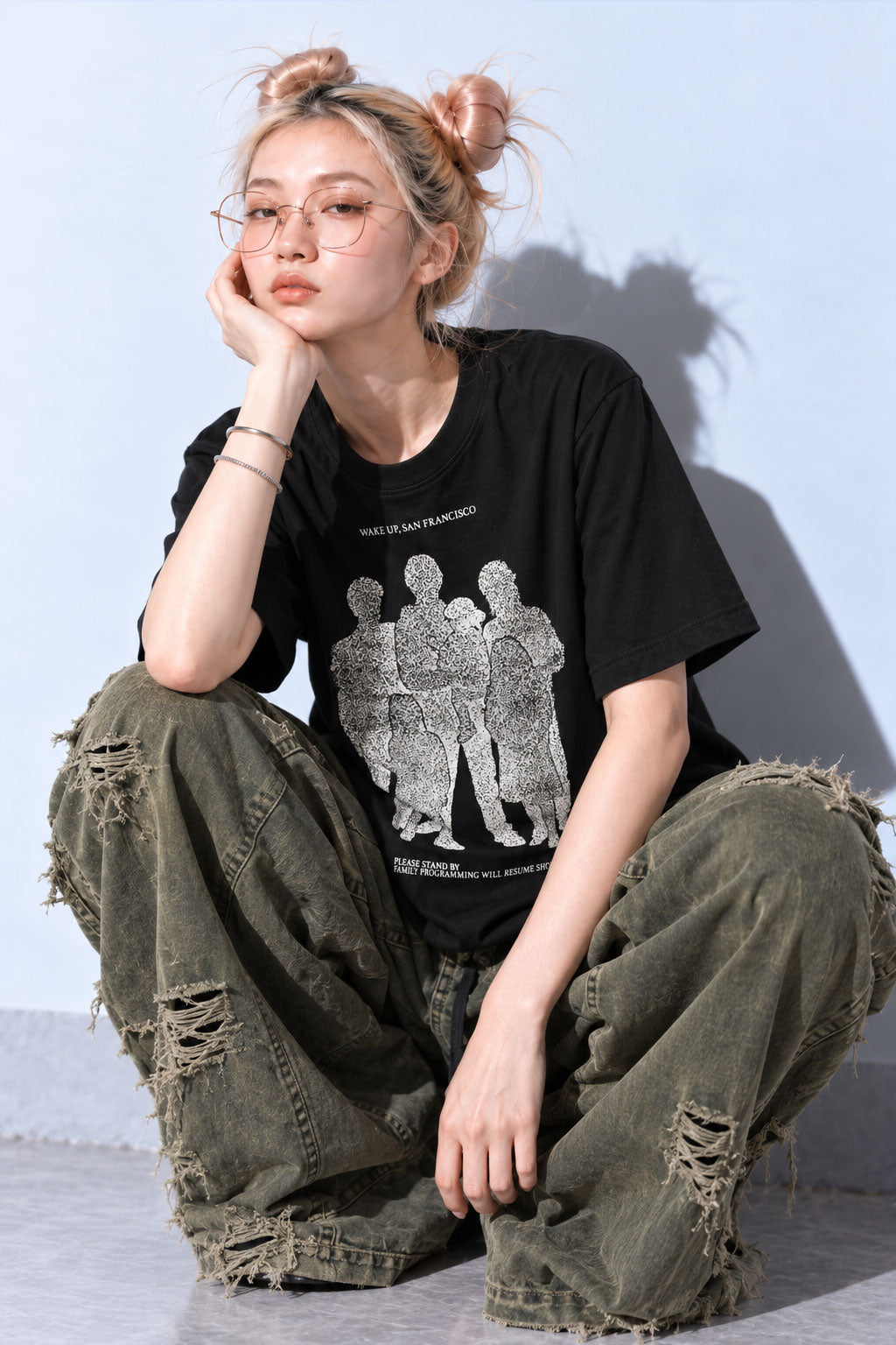 FUMEI / WAKE UP SANFRANCISCO TEE - BLACK