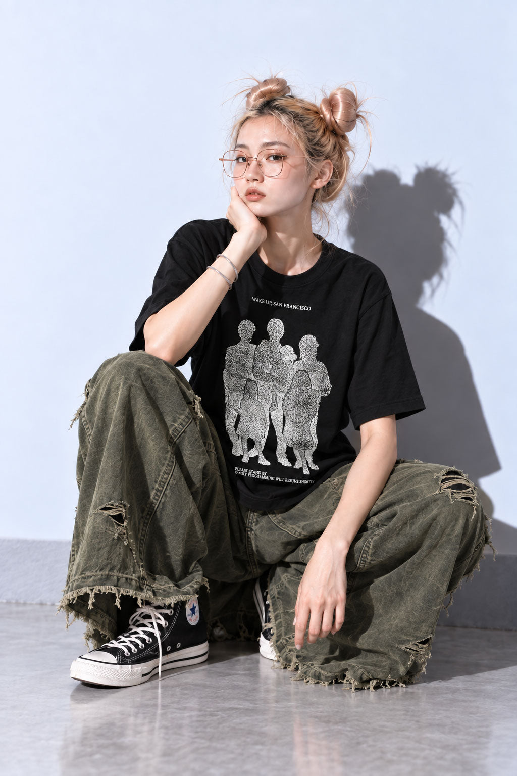 FUMEI / WAKE UP SANFRANCISCO TEE - BLACK