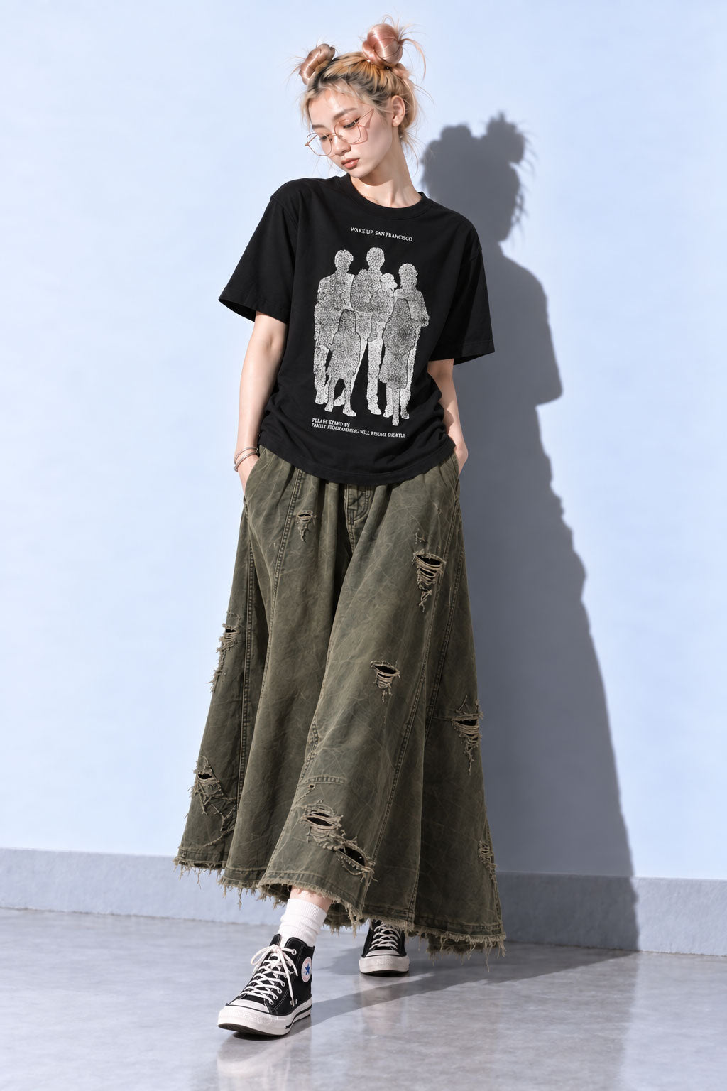 FUMEI / WAKE UP SANFRANCISCO TEE - BLACK