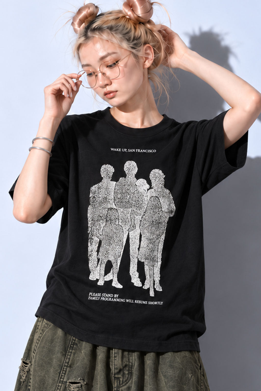 FUMEI / WAKE UP SANFRANCISCO TEE - BLACK