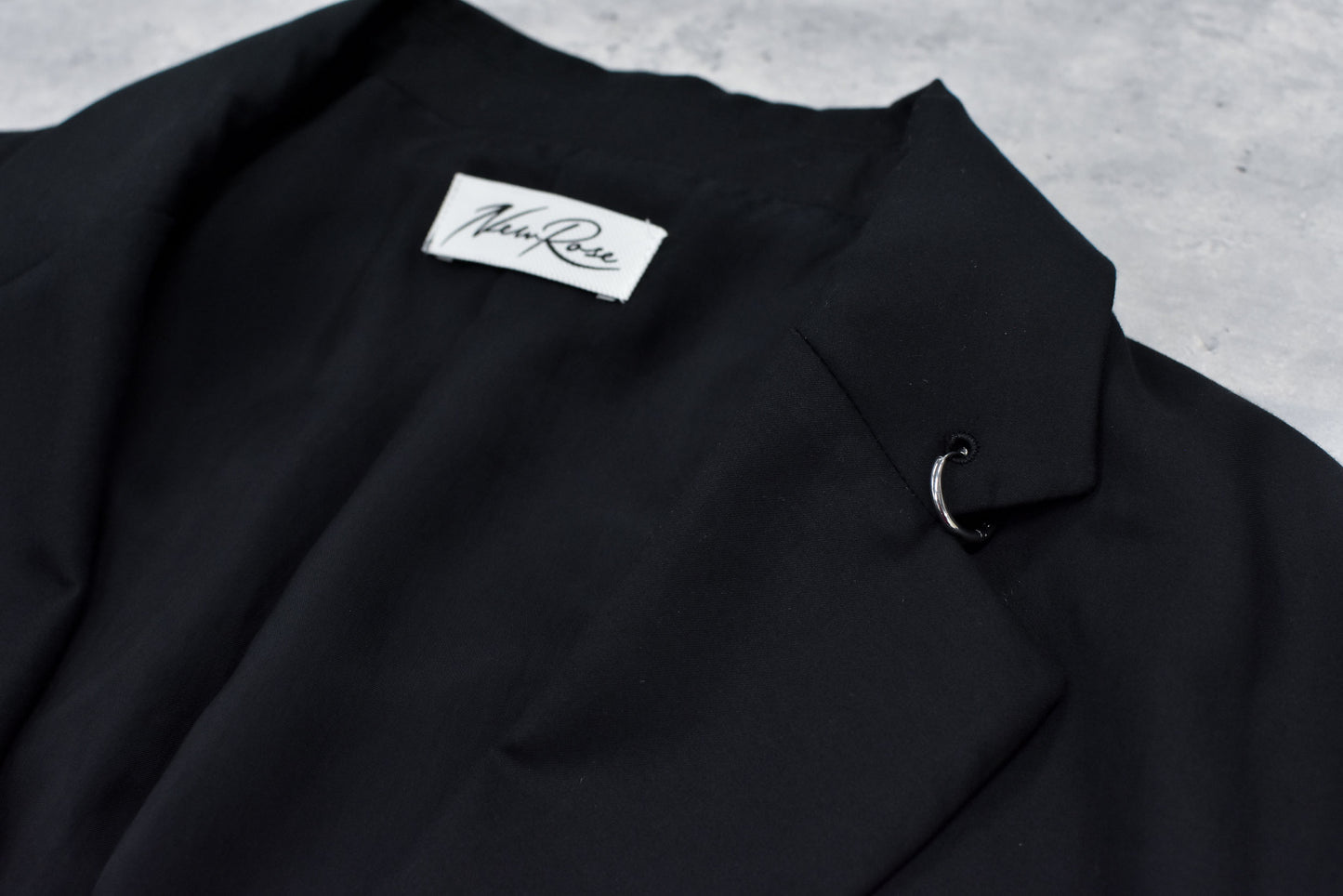 NewRose / Tuck Sleeve Jacket hand embroidery  - BLACK